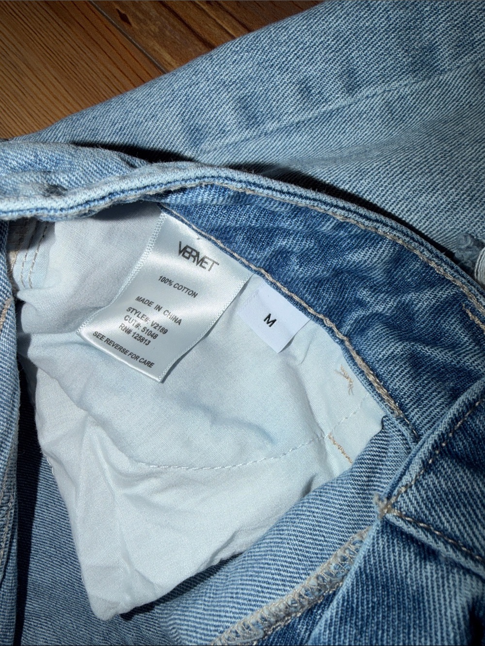Vervet Light Blue Distressed Denim Jean Shorts - Picture 4 of 7